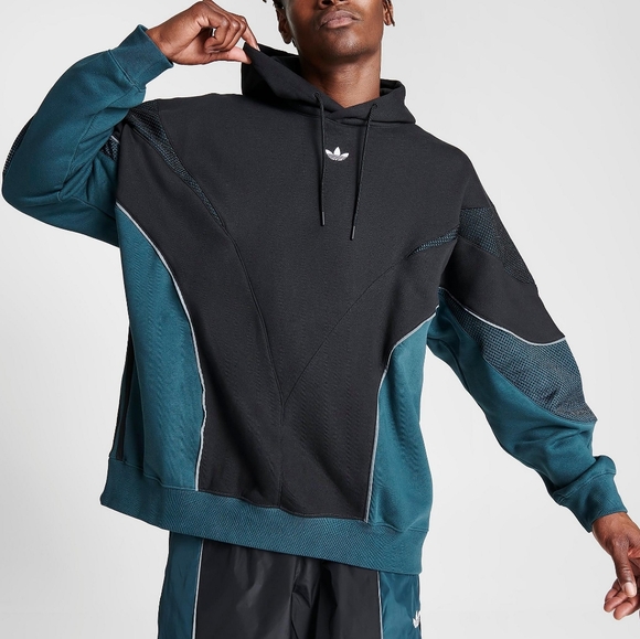 NWT Adidas Black/Arctic Night Rekive Cutline Hoodie L-XL - Picture 1 of 8